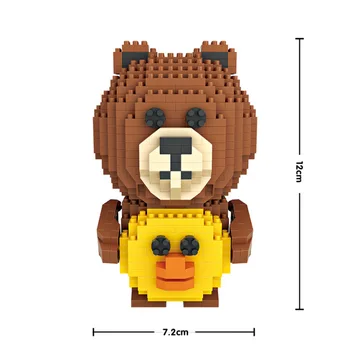 LOZ Kawaii Rilakkuma Cartoon telefón tvár express medveď Hnedý Coony Sally plastové stavebné bloky model vzdelávacie hračka