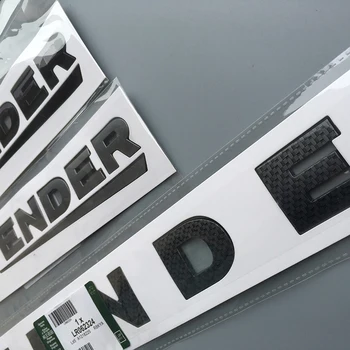 Listy Znak pre Land Rover DEFENDER Odznak Auto Styling Refitting Predná Kapota a Nižšie batožinového priestoru Nálepky Lesklý Čierny Carbon Fiber