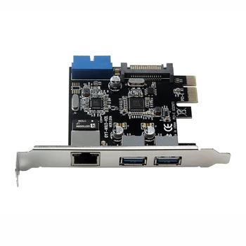 PCIe Rozširujúca Karta Adaptéra 3 Port USB 3.0 HUB, PCI-E na RJ-45 Gigabit Sieť 10/100/1000 mb / s, LAN, USB, Ethernet PCI Express Karty