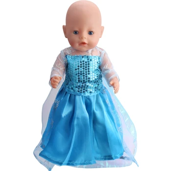 40-43 Cm Baby Boy Bábiky Modrá Princezná Šaty Americkej Novorodenca Ice Flitrami Šaty, Hračky, Príslušenstvo Fit 18-Palcové Dievčatá Darček f79