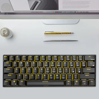 RK61 Bezdrôtový Bluetoot Mechanical Gaming Keyboard, 61 Klávesov RGB Jeden Podsvietenie Mechanické Zelená Hriadeľ Hra Klávesnice