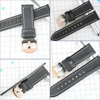 MAIKES Univerzálne Kožené Hodinky Remienok 18 mm 19 mm 20 mm 21 mm 22 mm 23 mm Luxusné Originálne Kožené Nahradenie Kožené Čierne Watchband