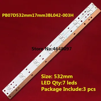 3pieces/veľa Podsvietenie LED strip baru 7 lampa pre PB07D532mm17mm3BL042-003H