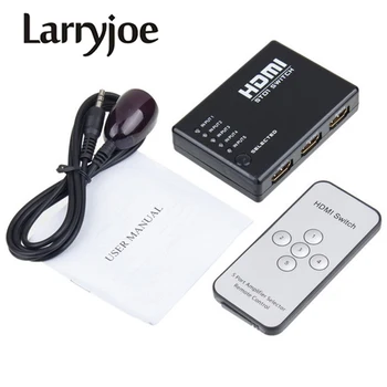 Larryjoe 1Set Mini 5 Port HDMI 1080P Video Prepnite Prepínač HDMI Splitter s IR Diaľkové splitter box pre HDTV PS3 DVD
