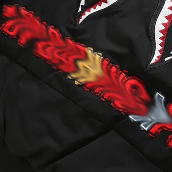 BAPE Shark Zimný Kabát Krátky Čalúnená Nadol Oblečenie Náradie Hip-hop Módne Značky Harajuku vrchné oblečenie kórejský Bunda Mužov