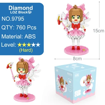 LOZ Sakura Card Captor Obrázok Modelu Bloky Hračka iBlock Zábava Diamond Akcie Karikatúra Tarot Sailor Moon Pre Deti, Dievča, Chlapec Darček