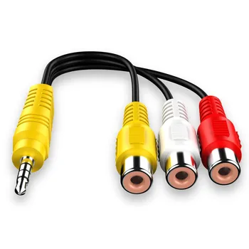 3,5 MM 3 RCA Kábel, Video Komponentný AV Kábel Adaptéra pre TCL TV 3,5 mm RCA červená, biela a žltá samica video kábel TV