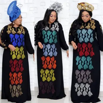 Africké Dizajn Dashiki Šaty Lištovanie Abaya Obväz Maxi Šaty Bazin Vintage Dlhý Rukáv Šaty, Šaty Afrike Sexy Party