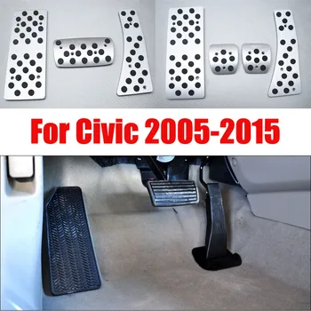 Pre Honda Civic 2005-2020 LHD Hliníkové Podložky Nastavte Pedál Plynu Urýchľovač Brzdy Stupačky V / MT Auto Príslušenstvo Potrebné vŕtanie