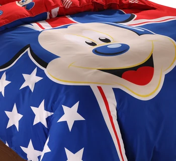 Disney Modrá Mickey Mouse Perinu Sada 3 alebo 4 Ks Twin Jednu Veľkosť Obliečky Nastaviť pre Deti Spálňa Decor Posteľná Bielizeň