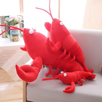 30-80 cm Red Lobster Plnené Plyšové Hračky Veľké Lobster Oblečenie pre Bábiku Simulácia Zvieratá Realisticky Riečny Krevety Bábiky Dobrej Kvality
