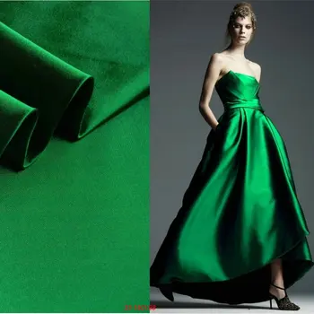 Zelená Ťažký hodváb vlna textílie široký šírka