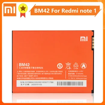 Xiao Mi Xiao Mi BM42 Batérie Telefónu Pre Xiao mi Redmi poznámka 1 BM42 3200mAh Originálne Náhradné Batérie