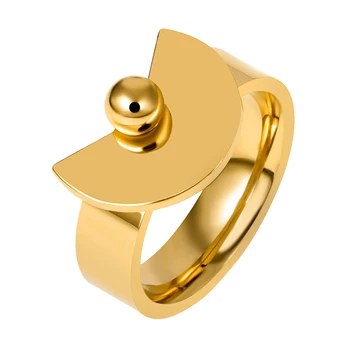 Z Nehrdzavejúcej Ocele Módne Zlatá Farba Krúžok Sektor Tvar Kúzlo Prstene Pre Ženy, Svadobné Party Šperky Darček