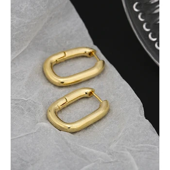 YMYW Námestie Temperament Minimalistický Náušnice Kovové Real 16 Zlatých Pokovované Meďou Geometrické Náušnice Šperky pre Ženy Vysokej Q Darček