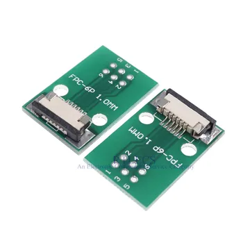 DIY FPC/FFC 6 PIN 1.00 mm ihrisku Konektor SMT Adaptér 2.54 mm Priestor 1.00 palca ihrisko cez otvor DIP PCB adaptér spájky