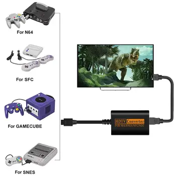 HOT PREDAJ! 720P HDMI Prepínač Converter Pre N64 SNES NGC SFC Na HDTV Video Scart Kábel Pohodlné Splitter Herné Konzoly Konverzie