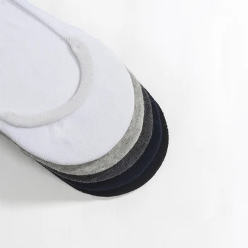 5 Párov/veľa pánske Ponožky Letné Bavlna veľkosť 39-48 Priedušná Loď Ponožky Farbou neviditeľné silikónové Non-slip