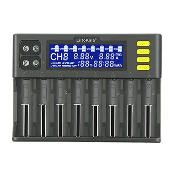 Lii-S8 Batérie, Nabíjačky Li-ion 3,7 V NiMH 1.2 V, Li-FePO4 3.2 V IMR 3.8 V nabíjačka pre 18650 26650 21700 26700 AA AAA