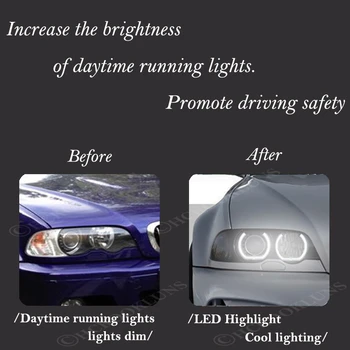 Pre BMW E46 325i 325xi 330i 330xi 1999~2005 DTM Štýl Crystal LED Angel Eyes Halo Krúžky Svetlo zostavy HID svetlomety Auto styling