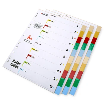 Farebné Voľnými listami A4 Binder Index Deliče Súbor, Priečinok Papier Deliče Plánovač Notebook Záložku Úrad Záväzné Dodávky HJ-5
