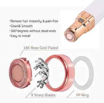 Nové Mini Epilátor Rúž Holenie Zariadenie Dámy Fúzy Odstránenie Nástroj Elektrické Hair Removal Tool Epilator