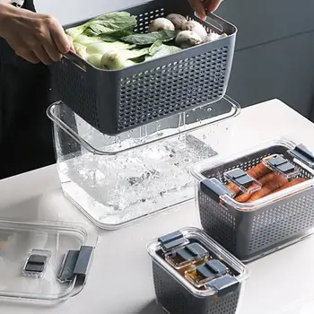 Multifunkčné Úložný Box Kuchyňa Chladnička Fresh-Vedenie Plastové Zeleniny, Ovocia Mozgov Kôš Kôš Kontajner