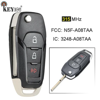 KEYECU 315MHz FCC: N5F-A08TAA Keyless Entry Skladacie 2+1 3 Tlačidlo Diaľkového Auto príveskom pre Ford F-150 F-250 Explorer F450