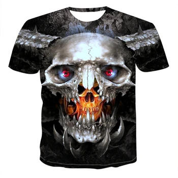 2020 3d Tlač Lebky, T Košele Punk Štýl Lebky 3Dt - Shirts Mužov Topy Hip Mens Hop Lebky Punisher T - shirt