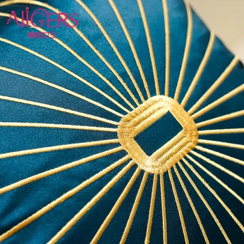 Avigers Luxusné Výšivky Vankúše Blue Black Gold Line Hodiť obliečky na Vankúše na Gauči, Pohovka, Spálne, Obývacia Izba