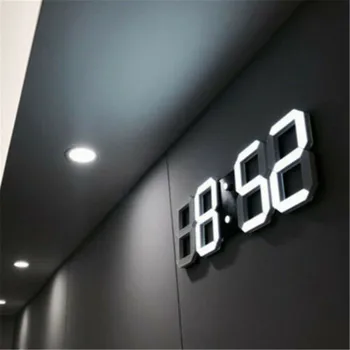 3D LED Nástenné Hodiny Moderný Dizajn, Digitálne Stolové Hodiny, Alarm Nočného Prúd reloj de porovnanie Hodinky Pre Domáce Obývacej Miestnosti Dekorácie