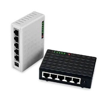 Najnovšie 5 portový Prepínač RJ45 LAN Ethernet Rýchlo Ploche Sieti Hub, Switch Vypínacia 10/100/1000Mbps S EU/US Napájací Adaptér