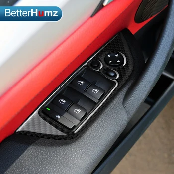 Carbon Fiber Prerobit Interiéru Auta Okno Zdvihákov Ovládací Panel Nálepky Okno Spínač Dekorácie Auta Styling Pre BMW X1 E84 2011-15