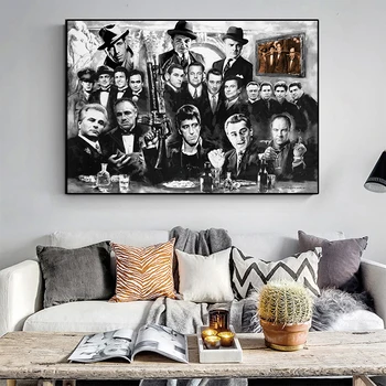 Gangstrov Godfather Goodfellas Filmové Plátno Maľovaní Plagátov a Tlačí na Steny Umenie Obrázok pre Obývacia Izba Domova Cuadros