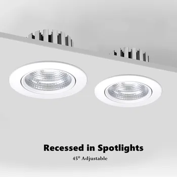 Led Zapustené Stropné Downlight Stmievateľné 45 Stupňov Nordic Spot Light 6W 9W 12W 15W Stmievateľné LED Stropné Svetlo Zapustené Foyer