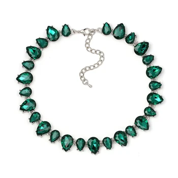 Luxusný náhrdelník Odkaz Vintage Drahokamu Crystal Korálky Vyhlásenie Prívesok Náhrdelníky Ženy Elegantné šperky deň Matiek darček