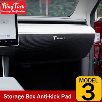 Pre Tesla Model 3 Vnútra Upravené Auto Doplnky, Dekorácie Kožené Ochranné Rukavice Úložný Box Anti-kick Pad Mat