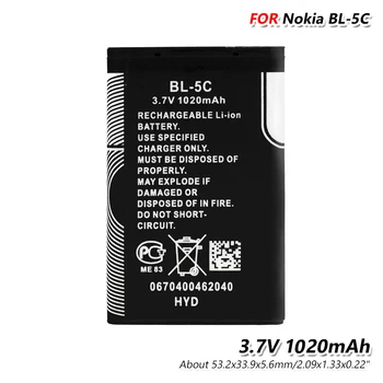Vysoká Kvalita BL5C 1020mAh Lítiové batérie BL-5C BL 5C Batéria Telefónu Náhrada Za 6680 6681 6682 7600 7610 N70, N71, N72, N91 3105 3120