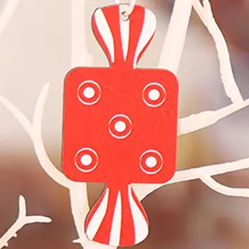 9PCS Vianočné Ozdoby, Drevené Visí Prívesky Candy tvar Vianočný Stromček, Hračky, Ozdoby, Darčeky na Vianočný Strom Domova Navidad