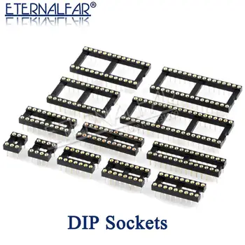 IC Spínače DIP Zásuvky Ihly sídlo DIP8 DIP14 DIP16 DIP18 DIP20 DIP28 DIP40 Kolíky Kola Otvor Mikroprocesory 2.54 PCB Konektor