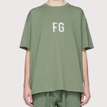 Najlepšia Verzia Army Zelená Inside-out Bavlna T-shirt Reflexné List Nadrozmerné Čaj