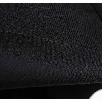 Nadrozmerná 3XL-7XL Dlhý Rukáv Pletené Šaty Žien Jar Jeseň Fashion Čierny Sveter A-Line Šaty Plus Veľkosť Poprsia 105-155cm KW366