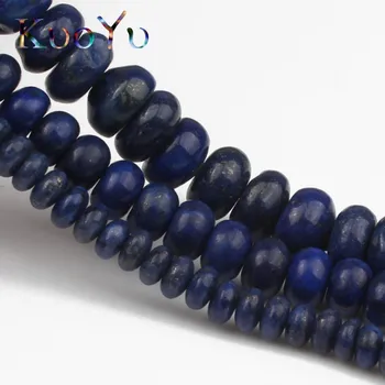 Prírodný Kameň Lapis Lazuli Korálky Rondelle Voľné Dištančné Korálky Pre Šperky, Takže 4/6/8 mm 15