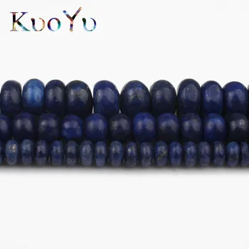 Prírodný Kameň Lapis Lazuli Korálky Rondelle Voľné Dištančné Korálky Pre Šperky, Takže 4/6/8 mm 15