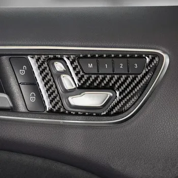 Carbon Fiber Dvere Auta Tlačidlá Sedadla Panel Kryt Výbava 2ks Na Mercedes Benz GLA X156 CLA C117 B Triedy 2011-2018