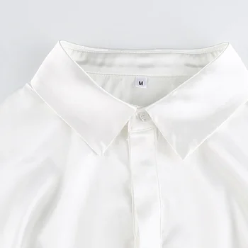 Dámske Tričko 2020 Módne Ženy Biele Blúzky Sexy Dlhý Rukáv Top, Tunika Veľkosť Cardigan Oblečenie na Jeseň Golier na Košeli