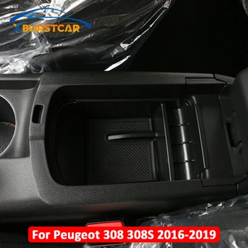 Xburstcar pre Peugeot 308 308S 2016 2017 2018 2019 Auto Centrálnej Konzoly Bin Držiak Organizátor Kontajner Opierke Úložný Box
