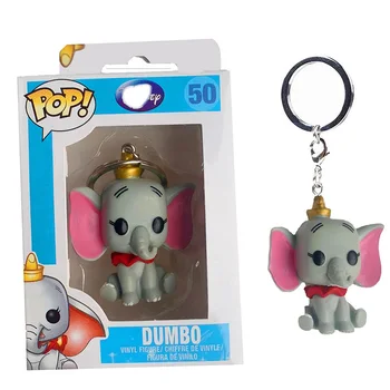 Funko POP Dumbo Keychain Pvc Akcie Obrázok Zber Model Keyring s Box Vrece Prívesok Hračky pre Deti Vianočné Darčeky