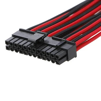 Vysoká kvalita 24Pin ATX EPS PSU Black & Red Jednom Puzdre Moc Predlžovací Kábel