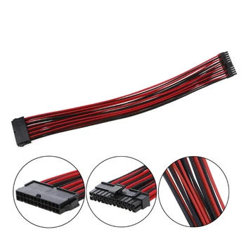 Vysoká kvalita 24Pin ATX EPS PSU Black & Red Jednom Puzdre Moc Predlžovací Kábel